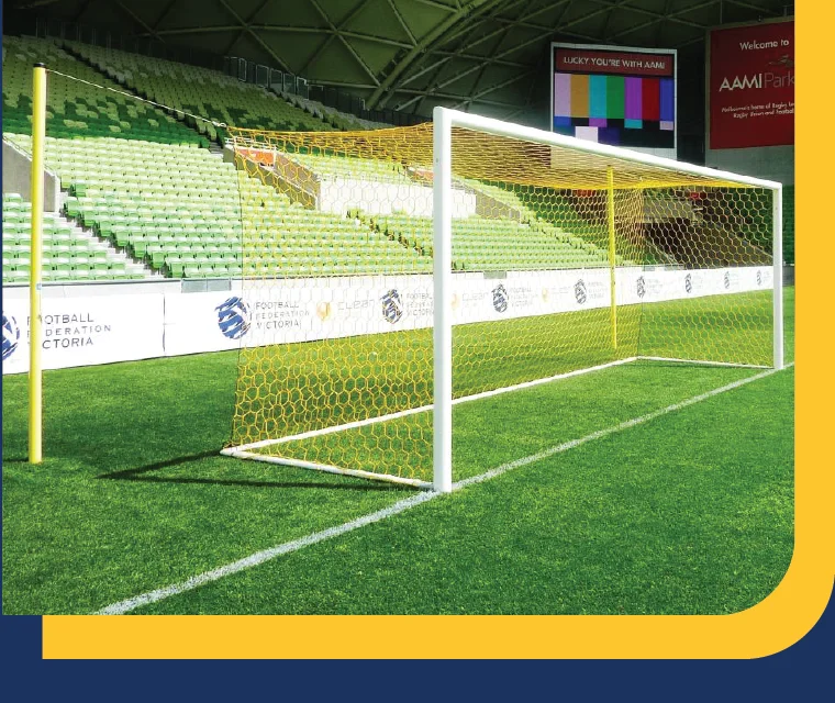 Abel professional soccer goals installed at AAMI Park, Melbourne.