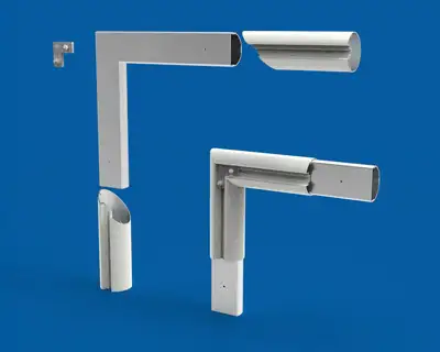 A close-up view of the welded corner mitre joints on a set of Abel soccer goals