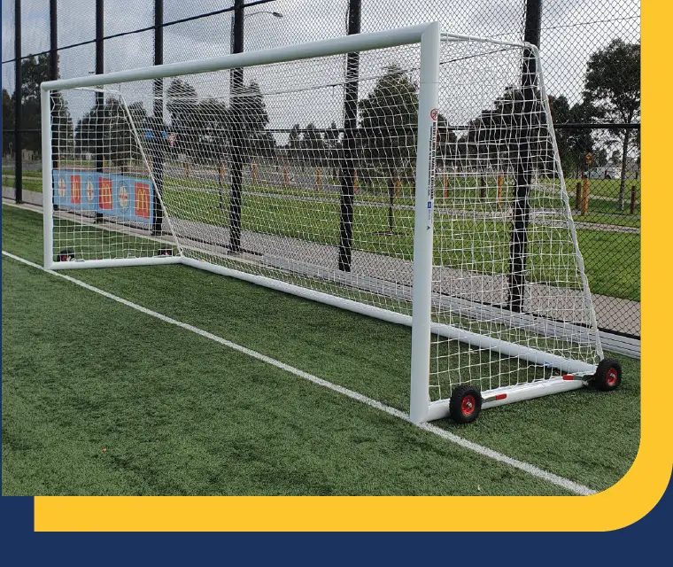 Full size portable soccer goals installed at Casey Fields